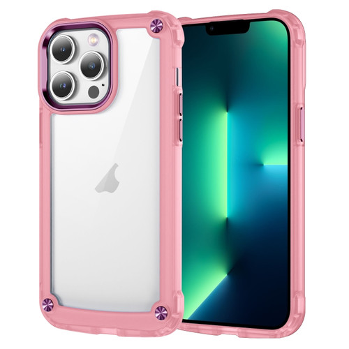 Skin Feel TPU + PC Phone Casefor iPhone 13 Pro Max - Transparent Pink