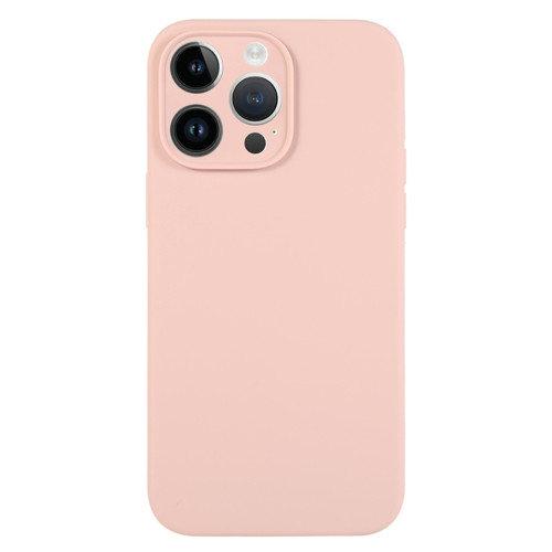 Pure Color Liquid Silicone Fine Pore Phone Casefor iPhone 13 Pro Max - Sand Pink