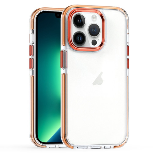 Two-color TPU Transparent PC Phone Casefor iPhone 13 Pro Max - Orange