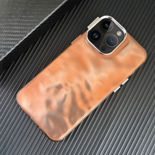 3D IMD Water Ripple TPU + Acrylic Electroplated Phone Casefor iPhone 13 Pro Max - Orange
