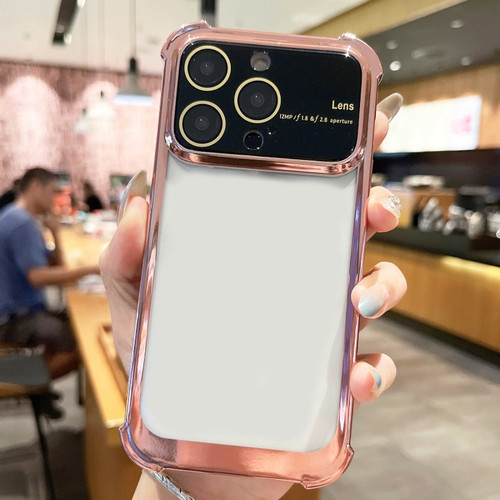Four-corner Shockproof TPU Phone Case with Lens Filmfor iPhone 13 Pro Max - Rose Gold