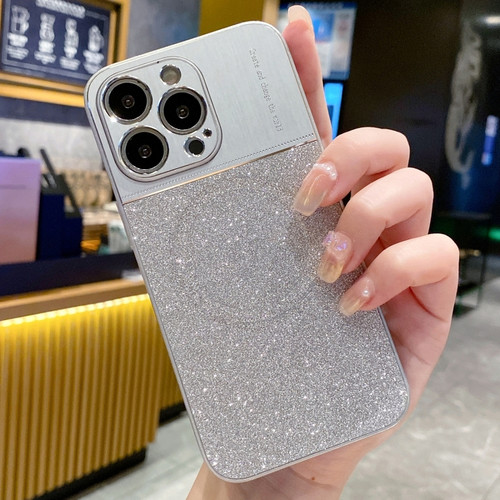 Magsafe Magnetic Metallic Glitter Powder Shockproof Phone Casefor iPhone 13 Pro Max - Grey