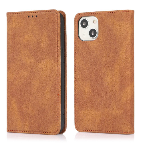 Strong Magnetic Crazy Horse Texture Horizontal Flip Leather Case with Holder & Card Slots & Wallet for iPhone 13 Pro Max - Brown