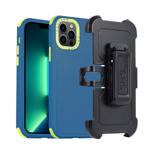 3 in 1 PC + TPU Sliding Sleeve Phone Casefor iPhone 13 Pro Max - Blue+Green