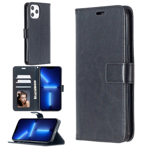 Crazy Horse Texture Horizontal Flip Leather Case with Holder & Card Slots & Wallet & Photo Frame for iPhone 13 Pro Max - Black