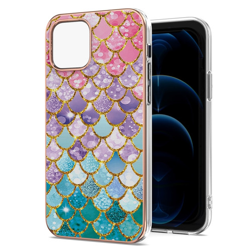 Electroplating Pattern IMD TPU Shockproof Case for iPhone 13 Pro Max - Colorful Scales