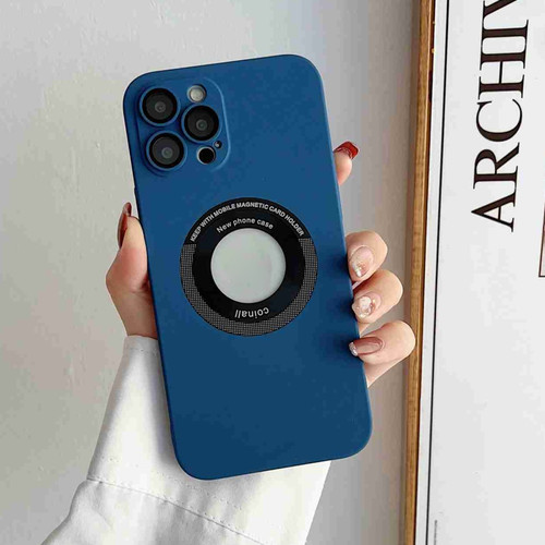 Skin Feel CD Texture MagSafe Magnetic Phone Case for iPhone 13 Pro - Royal Blue