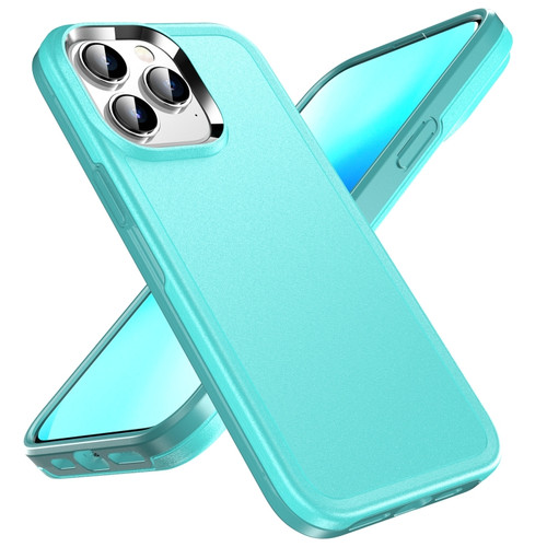 Double Solid Color Armor Phone Case for iPhone 13 Pro - Lake Blue