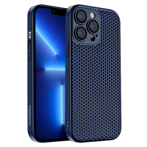 Honeycomb Radiating PC Phone Case for iPhone 13 Pro - Blue