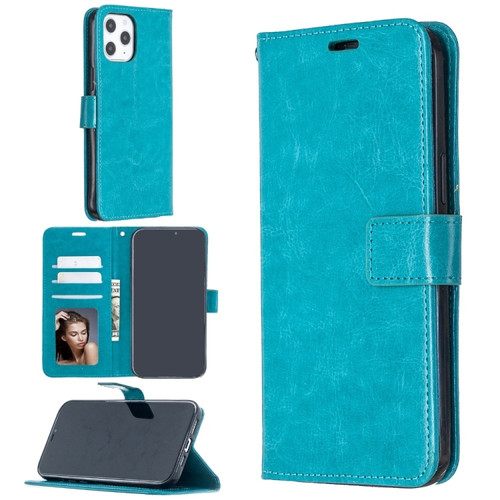 Crazy Horse Texture Horizontal Flip Leather Case with Holder & Card Slots & Wallet & Photo Frame for iPhone 13 Pro - Blue