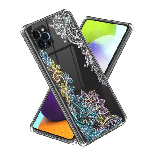 Laser IMD Pattern TPU Phone Case for iPhone 13 Pro - Flower