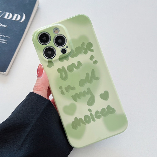 PC Phone Case for iPhone 13 Pro - Green Text