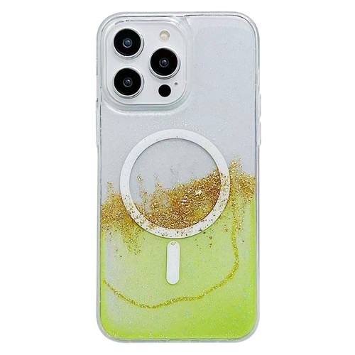 MagSafe Gilding Hybrid Clear TPU Phone Case for iPhone 13 Pro - Green