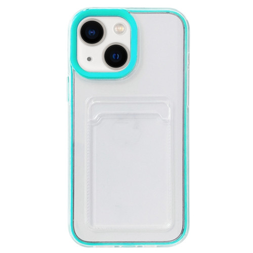 360 Clear PC Hybrid TPU Phone Case with Card Slot for iPhone 13 - Blue