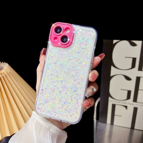 Luminous Epoxy TPU Glitter Phone Case for iPhone 13 - White