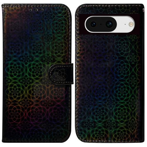 Colorful Magnetic Buckle Leather Phone Case for Google Pixel 8 - Black