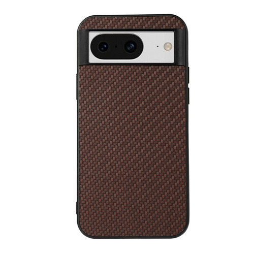 Carbon Fiber Texture PU Phone Case for Google Pixel 8 - Brown