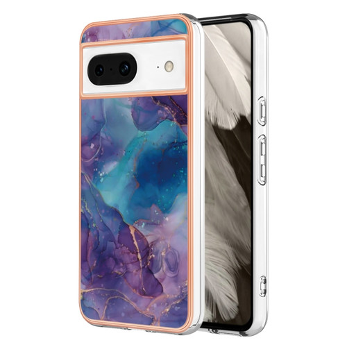 Electroplating Marble Dual-side IMD Phone Case for Google Pixel 8 - Purple 016