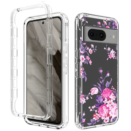 Transparent Painted Phone Case for Google Pixel 8 - Pink Rose