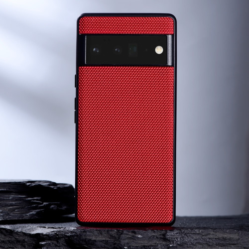 Nylon Cloth Texture Shockproof PC+TPU Phone Case for Google Pixel 8 - Red