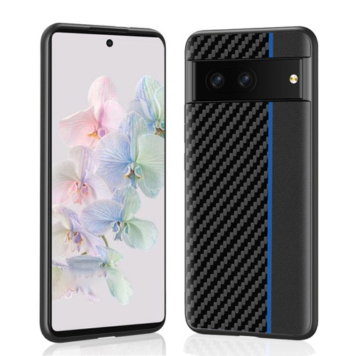 Ultra-thin Carbon Fiber Texture Splicing Phone Case for Google Pixel 7 Pro - Blue