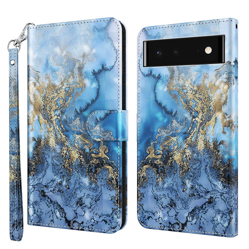 3D Painting Pattern TPU + PU Leather Phone Case for Google Pixel 7 Pro - Milky Way