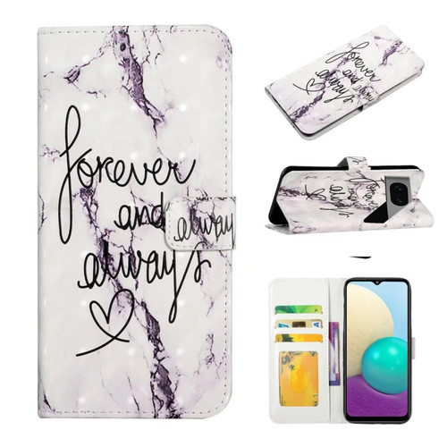 Oil Embossed 3D Drawing Leather Phone Case for Google Pixel 7 Pro - Words Marble