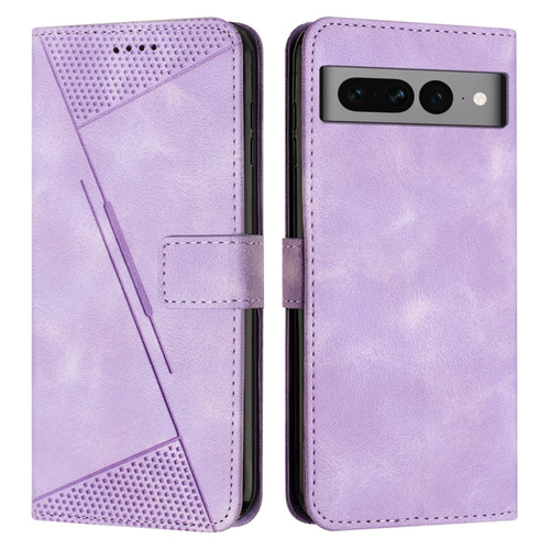 Dream Triangle Leather Phone Case with Lanyard for Google Pixel 7 Pro - Purple