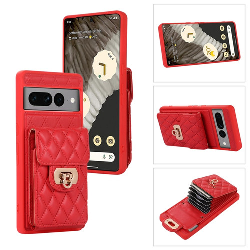 Card Slot Leather Phone Case for Google Pixel 7 Pro - Red