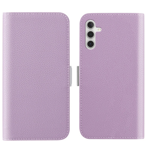 Candy Color Litchi Texture Leather Phone Case for Samsung Galaxy A14 5G - Light Purple