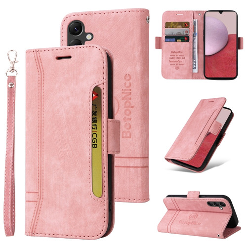 BETOPNICE Dual-side Buckle Leather Phone Case for Samsung Galaxy A14 5G - Pink