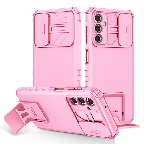 Stereoscopic Holder Sliding Camshield Phone Case for Samsung Galaxy A14 5G - Pink