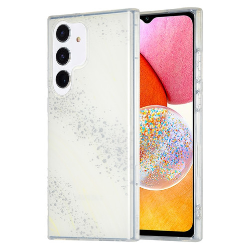 Dual-side IMD Marble Phone Case for Samsung Galaxy A14 5G - White