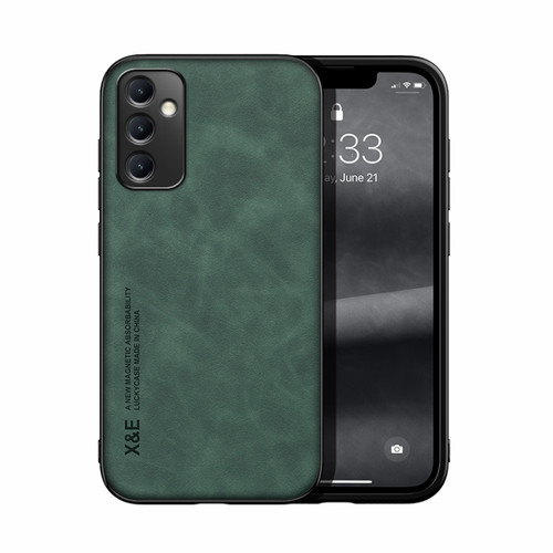 Skin Feel Magnetic Leather Back Phone Case for Samsung Galaxy A14 5G - Green