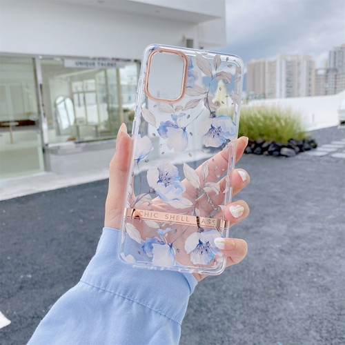 High Translucent Electroplating Flower Pattern TPU + PC Phone Case for Samsung Galaxy A14 5G - Cherry Blossoms