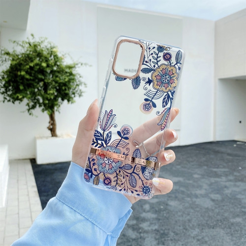 High Translucent Electroplating Flower Pattern TPU + PC Phone Case for Samsung Galaxy A14 5G - Po-phase Flowers