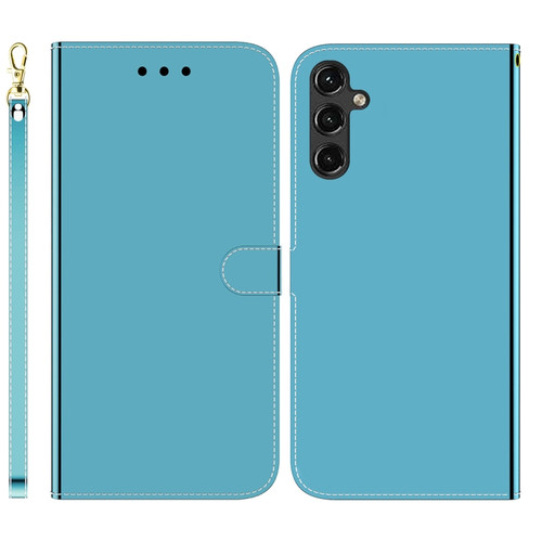 Imitated Mirror Surface Leather Phone Case for Samsung Galaxy A14 5G - Blue