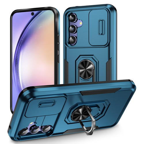 Pioneer Armor Sliding Camshield Phone Case for Samsung Galaxy A14 5G - Blue