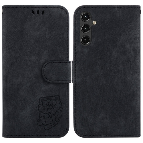 Little Tiger Embossed Leather Phone Case for Samsung Galaxy A14 5G - Black