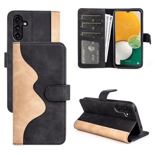 Stitching Horizontal Flip Leather Phone Case for Samsung Galaxy A14 5G - Black