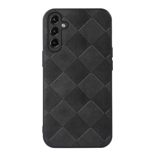 Weave Plaid PU Phone Case for Samsung Galaxy A14 5G - Black