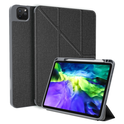 Mutural Multi-fold Smart Leather Tablet Casefor iPad Pro 12.9 inch - Black