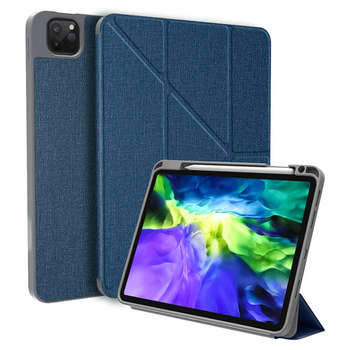 Mutural Multi-fold Smart Leather Tablet Casefor iPad Pro 12.9 inch - Blue