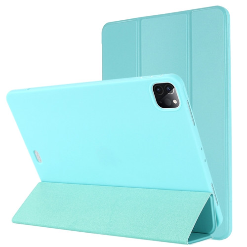 TPU Horizontal Flip Leather Tablet Case with Three-folding Holderfor iPad Pro 12.9 inch - Green