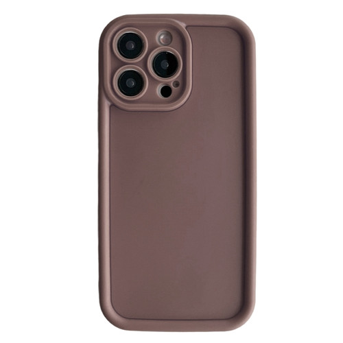 Fine Hole Shockproof Frame Frosted TPU Phone Case for iPhone 12 Pro - Brown