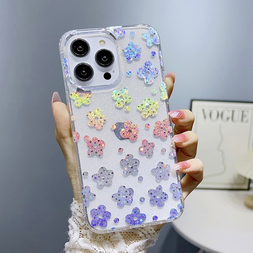 Little Star Series Glitter Powder TPU Phone Case for iPhone 12 Pro - Lucky Clover