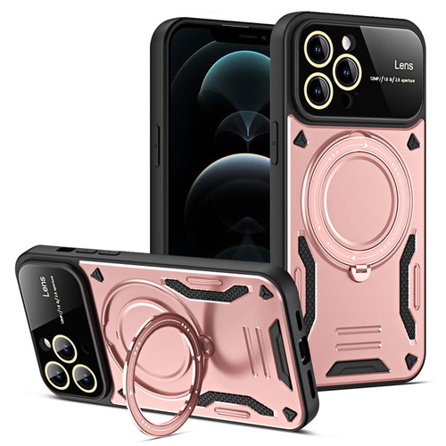 Large Window MagSafe Holder Phone Case for iPhone 12 Pro - Rose Gold