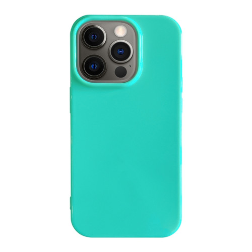Shockproof Solid Color TPU Phone Case for iPhone 12 Pro - Glacier Green
