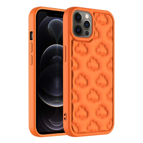 3D Cloud Pattern TPU Phone Case for iPhone 12 Pro - Orange