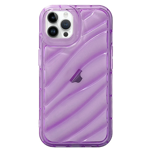 Waves TPU Phone Case for iPhone 12 Pro - Purple